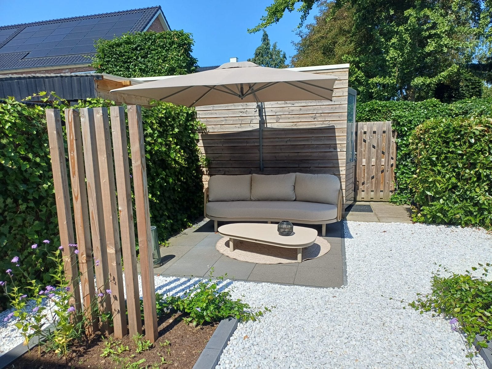Zweefparasol, Ophalen, Kunststof, 250 tot 500 cm, Overige typen