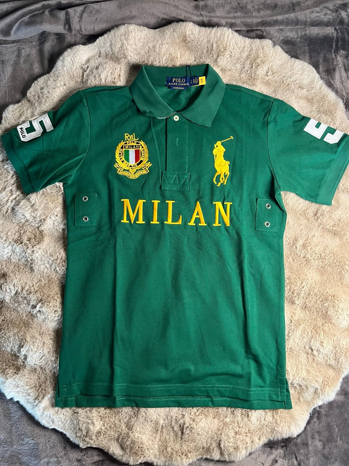 Polo Ralph Lauren Big Pony Custom Slim Fit Milan Groen, Verzenden, Zo goed als nieuw, Maat 46 (S) of kleiner, Groen