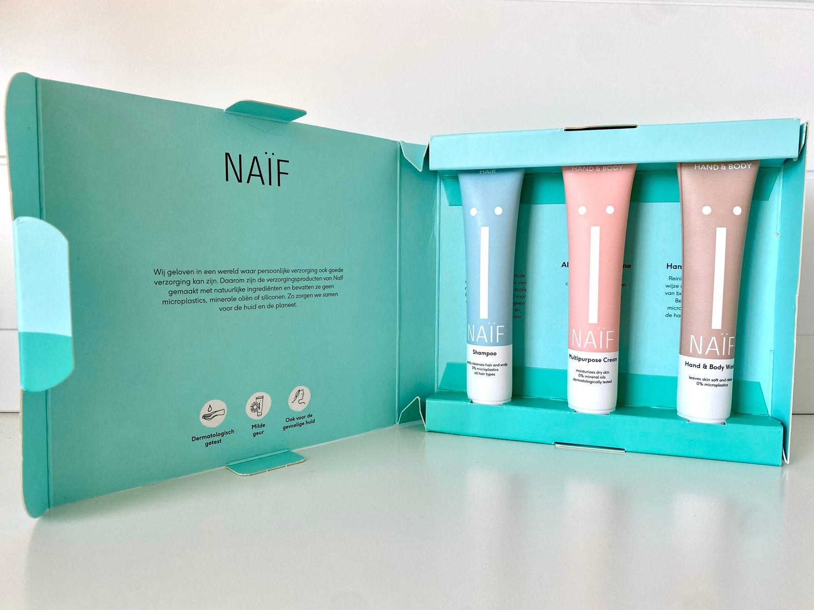 NAÏF Mini Set: Shampoo, Crème & Hand & Body Wash, Ophalen of Verzenden, Nieuw, Overige typen