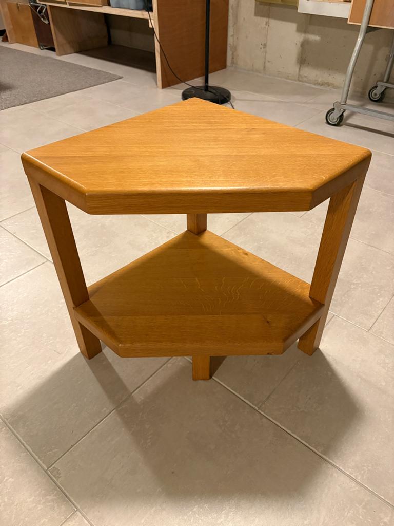 Eiken hoektafel, Huis en Inrichting, Ophalen, Vierkant, Minder dan 55 cm, 45 tot 60 cm