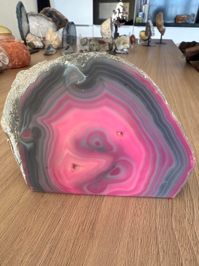 Grote Roze Agaat Schijf - Decoratief Mineraal, Ophalen of Verzenden, Mineraal