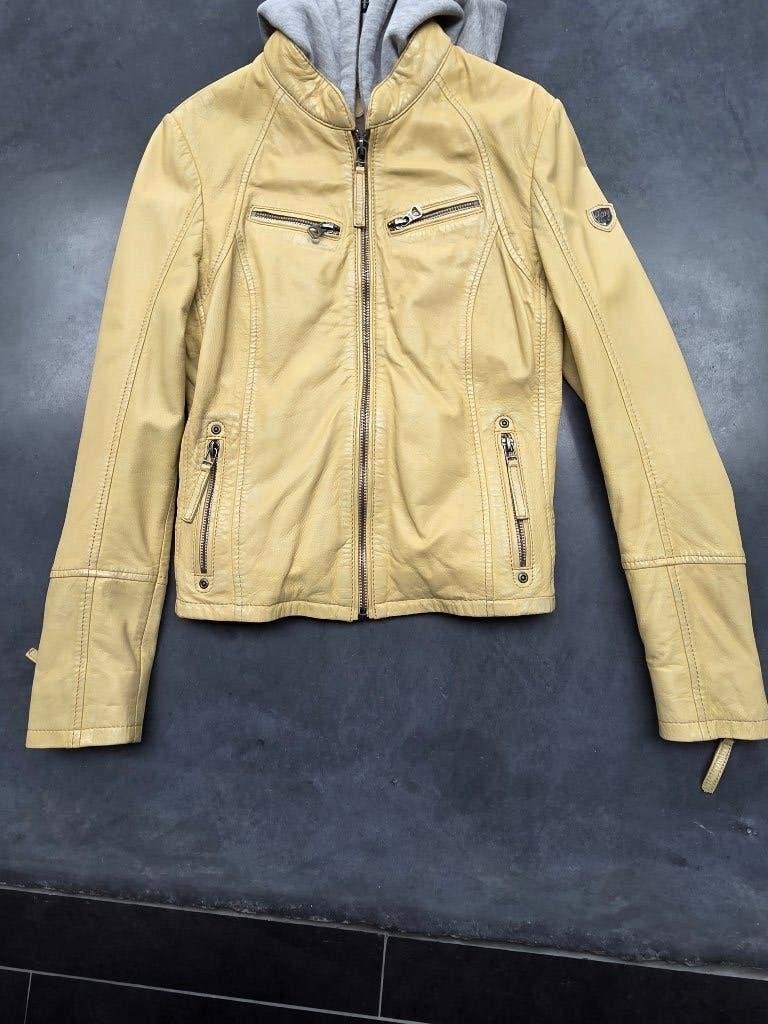Leren jas maat S, Kleding | Dames, Jassen | Zomer, Gipsy, Geel, Nieuw, Ophalen of Verzenden