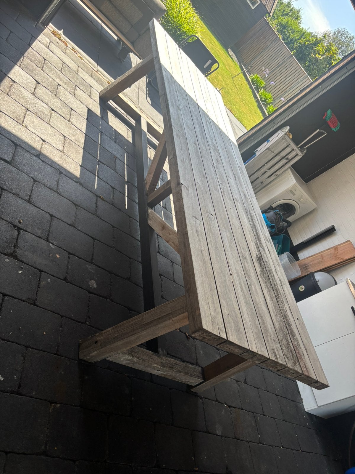 Teak tuin tafel 3 x 1 meter. Gratis afhalen zie beschrijving, Ophalen, Gebruikt, Rechthoekig, Hout