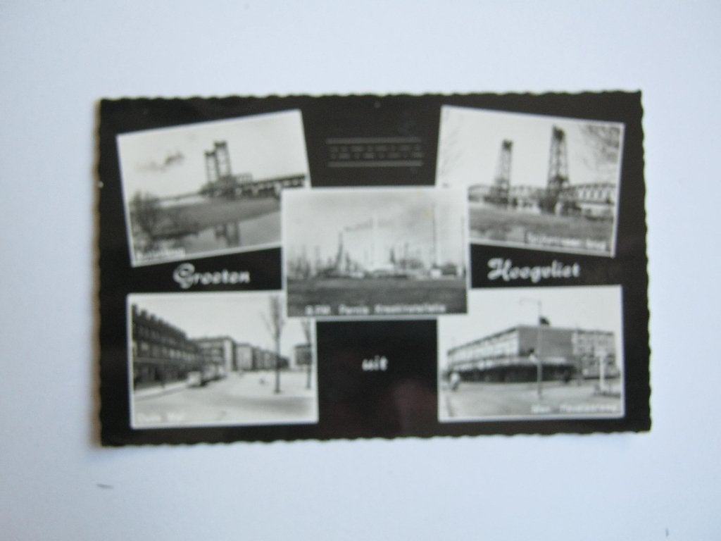 Ansichtkaarten Nederland, TC 9-19 Groeten uit Hoogvliet 1950, Verzamelen, Ophalen of Verzenden, 1940 tot 1960, Gelopen, Zuid-Holland