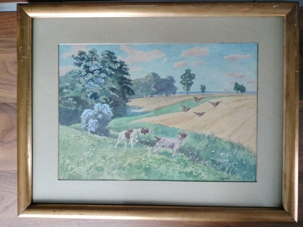 Aquarel Eduard Heller, Ophalen, Schilderij, Aquarel, Handgemaakt