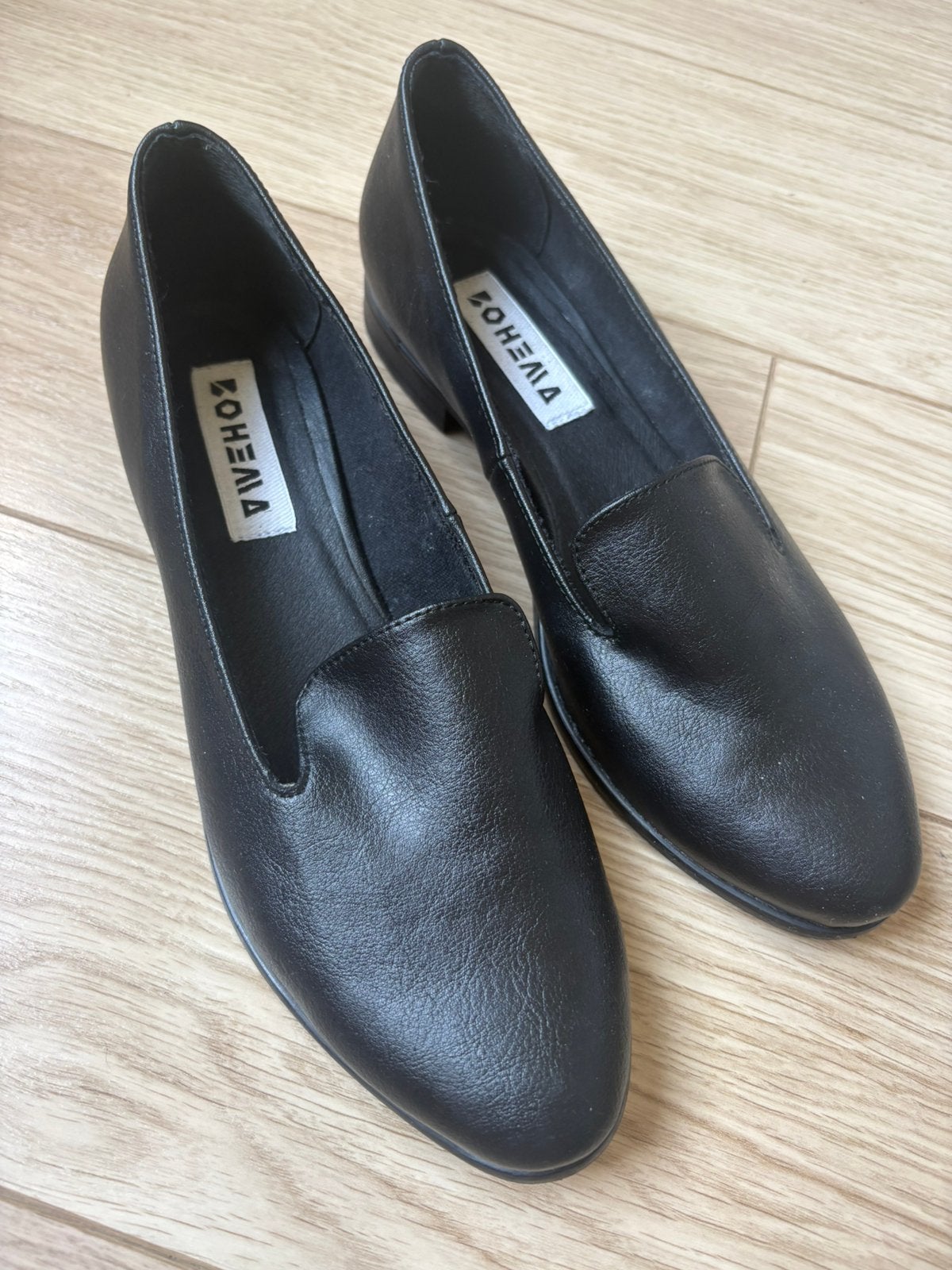 Vegan leren loafers BOHEMA zwart - maat 38, Ophalen of Verzenden, Zo goed als nieuw, Instappers, Zwart