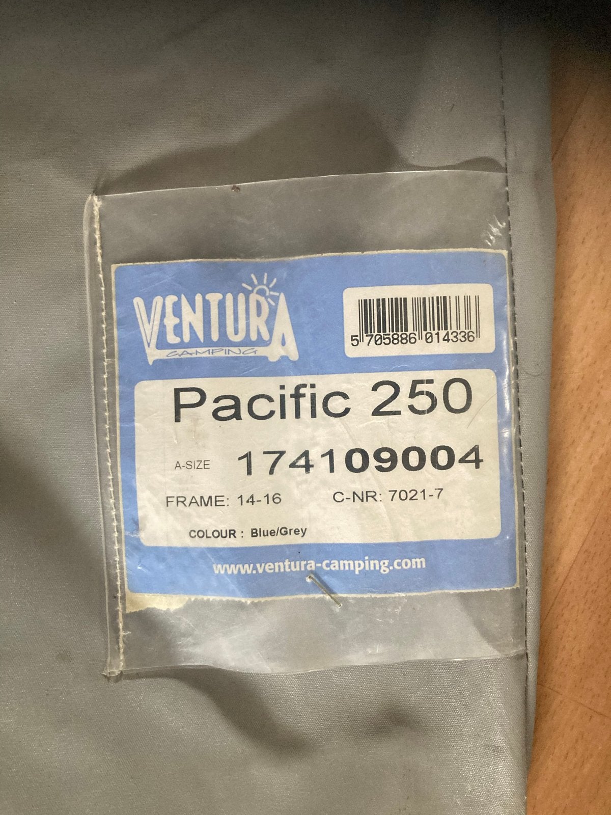 Ventura Pacific 250 Voortent - Maat 14-16 (Blauw/Grijs), Ophalen, Gebruikt, Polyester, Isabella