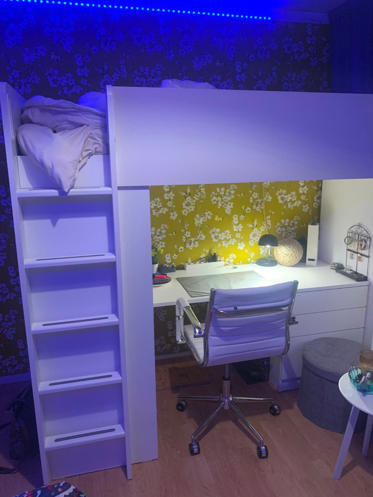 ikea smastad hoogslaper met kast en buro wit 104x 205cm, Huis en Inrichting, Gebruikt, Eenpersoons, Ophalen of Verzenden, 200 cm