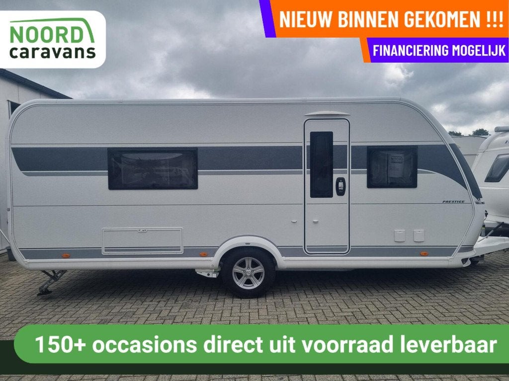 HOBBY PRESTIGE 560 WLU ENKELE BEDDEN + DEELTENT+MOVER+DOUCHE, Caravans en Kamperen, Caravans, Rondzit, Hobby, 7 tot 8 meter, Bedrijf
