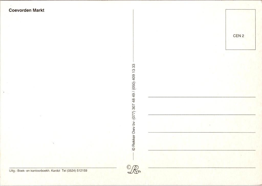 Groeten uit Coevorden - 4 ansichtkaarten, Verzamelen, Ansichtkaarten | Nederland, Verzenden, 1980 tot heden, Gelopen, Drenthe