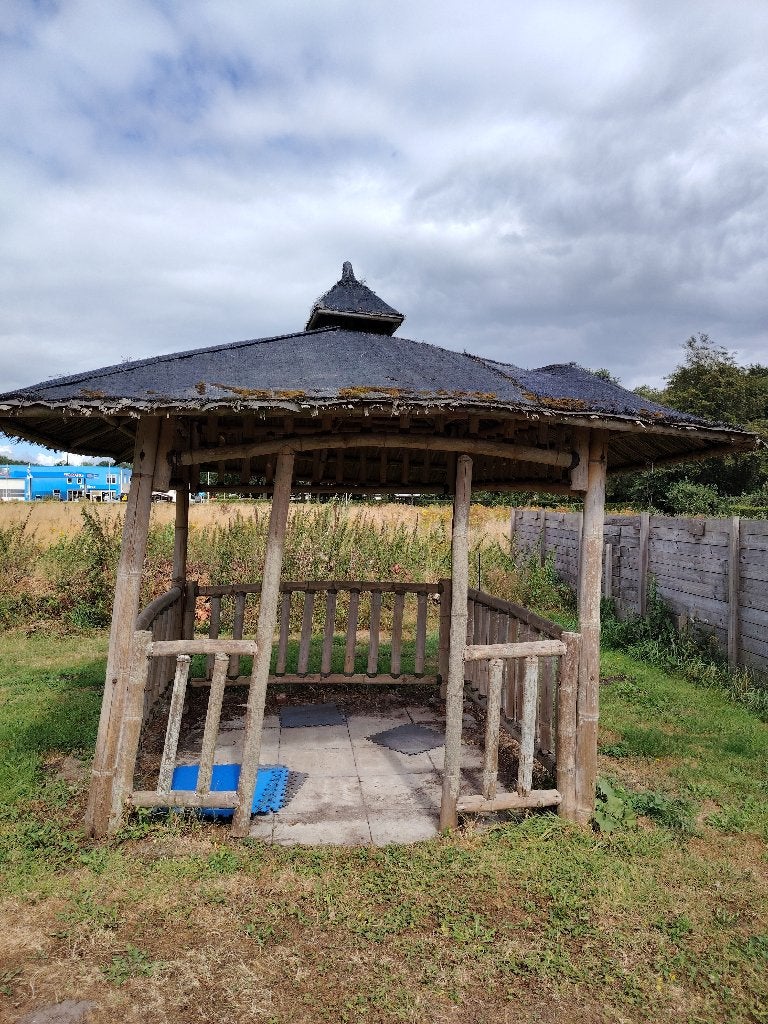 bamboe gazebo paviljoen, Tuin en Terras, Ophalen, Gebruikt, Tuinpaviljoen
