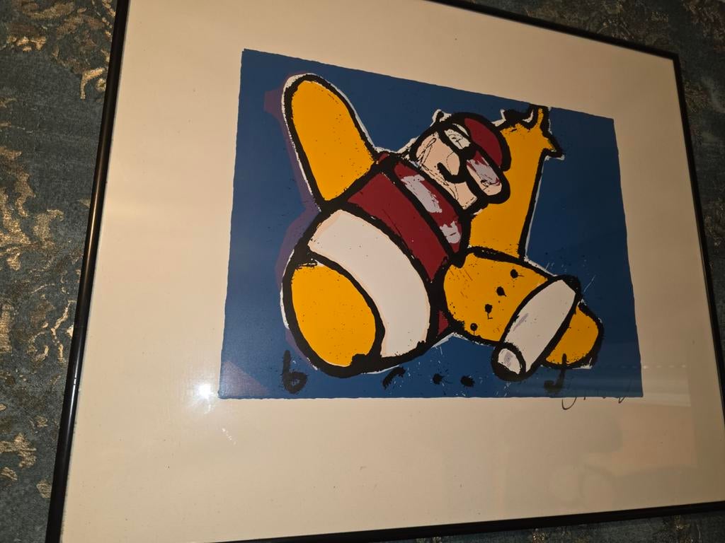 Herman Brood zeefdruk plane met  echte signatuur, Ophalen of Verzenden