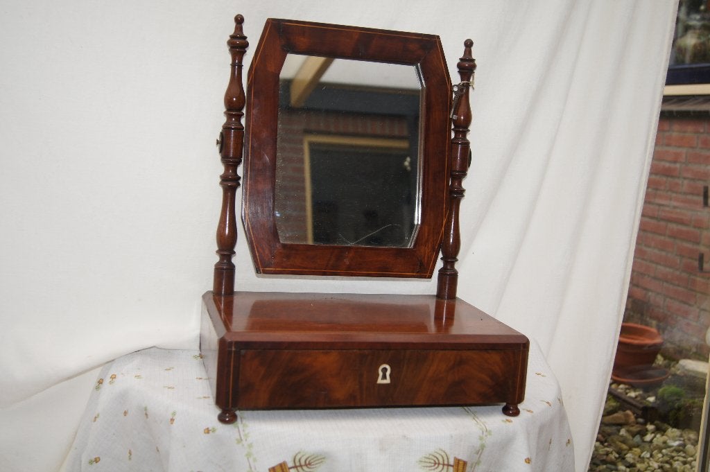 antieke toilettafel met spiegel, Ophalen of Verzenden