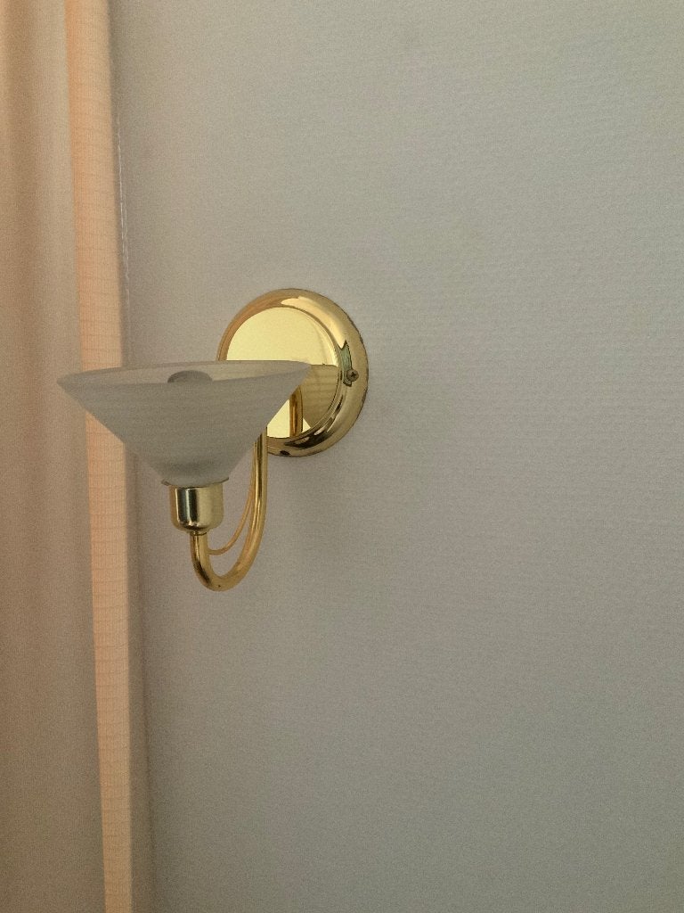 Wandlamp, Huis en Inrichting, Lampen | Wandlampen, Ophalen, Gebruikt, E27 (groot), Goud