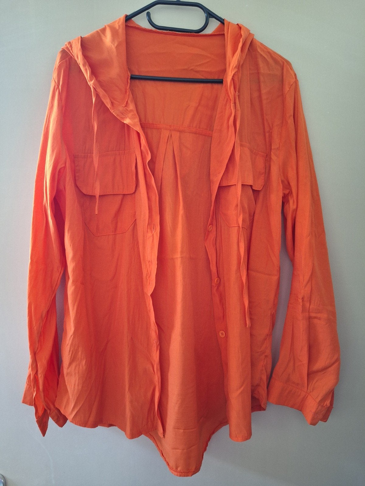 Oranje blouse met capuchon maat m, Kleding | Dames, T-shirts, Maat 38/40 (M), Oranje, Ophalen of Verzenden, Zo goed als nieuw