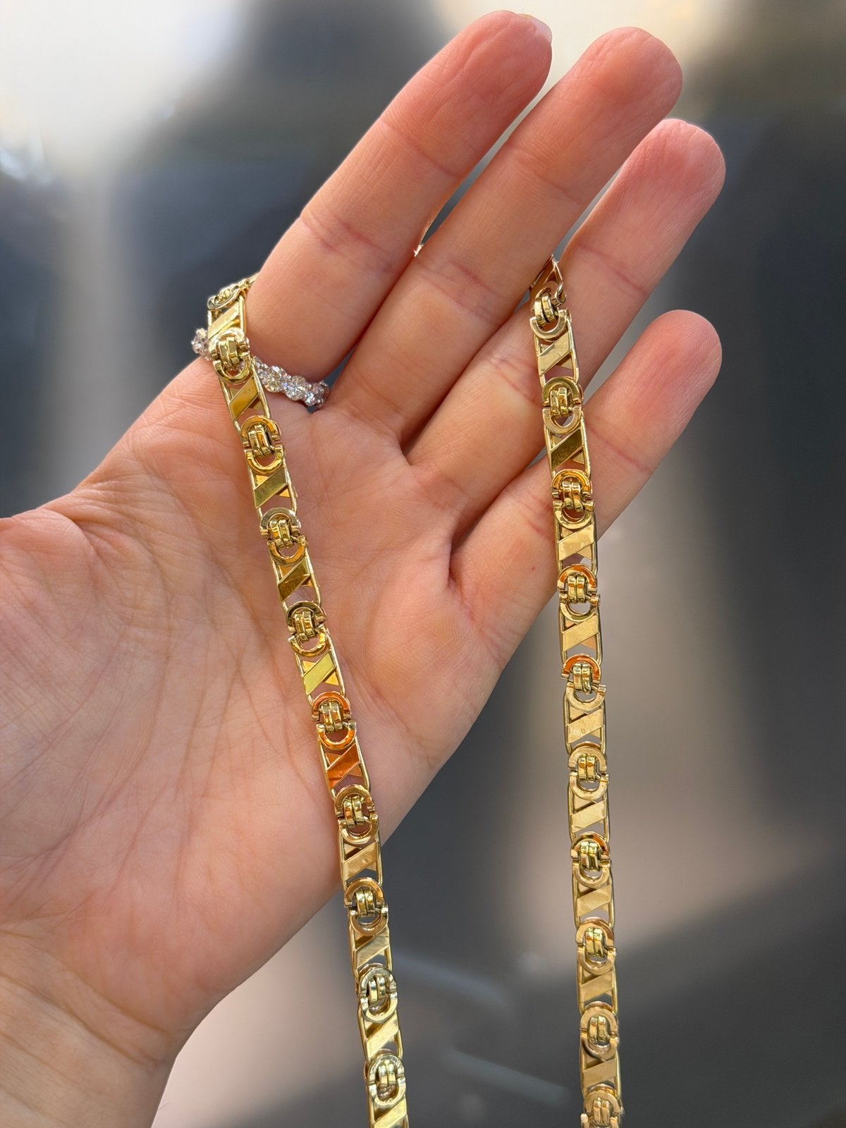 14KT Goud - 39.22 Gram - Ketting - PLATTE KONING - VALENTINO, Ophalen, Nieuw, Goud
