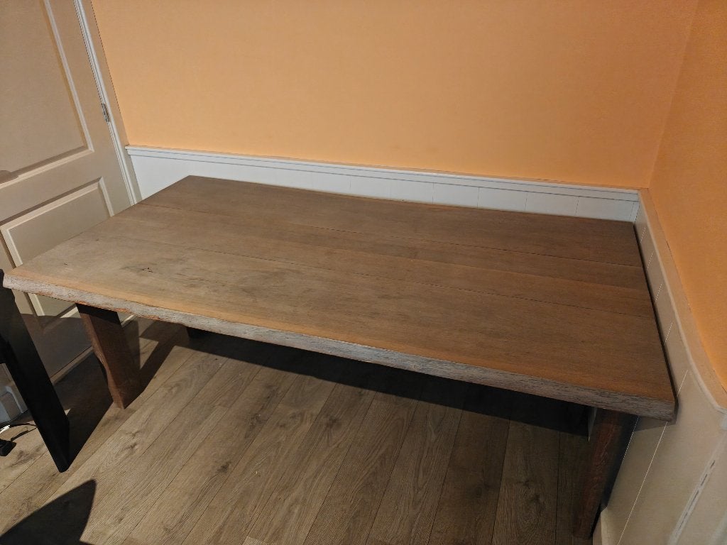 Masief eiken eettafel, Ophalen, Gebruikt, Eikenhout, 50 tot 100 cm