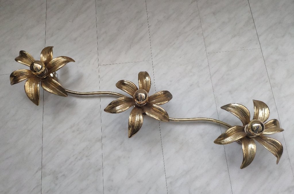 Willy Daro Hollywood Regency vintage lamp messing 3 design, Huis en Inrichting, Ophalen, Gebruikt, Metaal