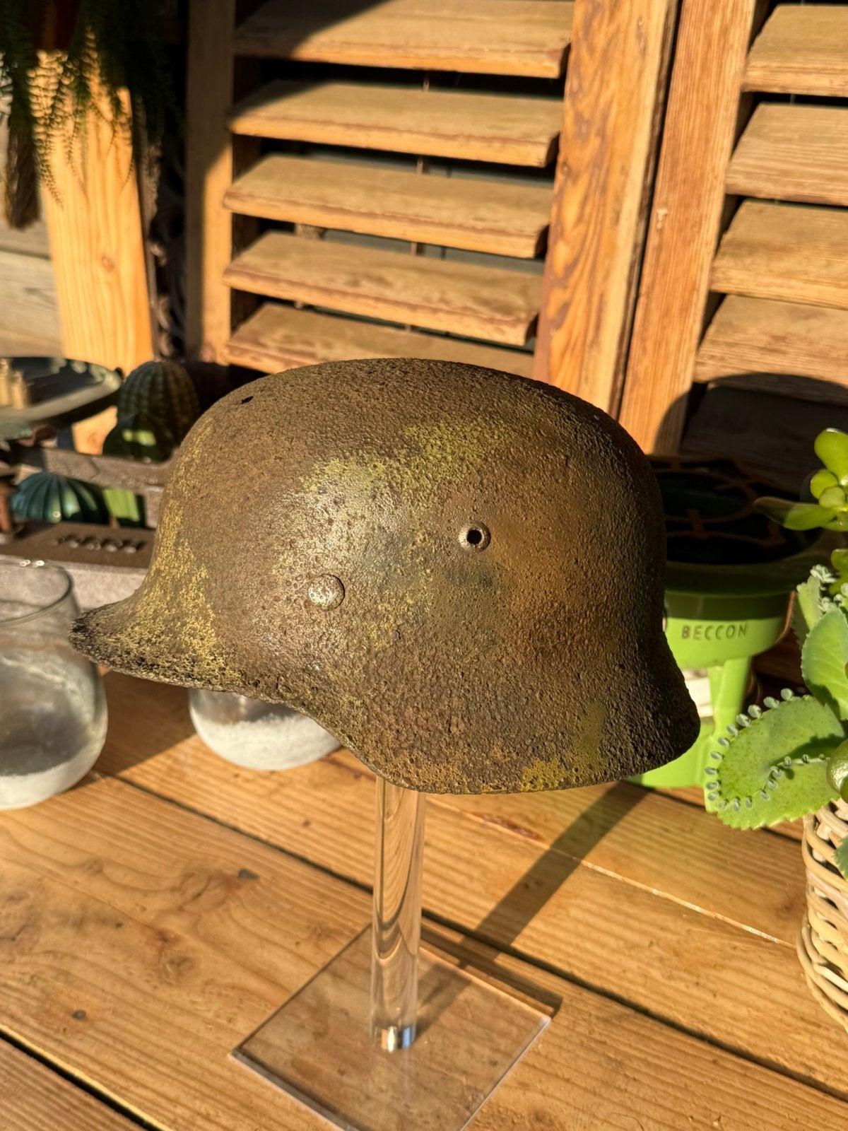 Kriegsmarine Normandië camo Helm - bovo Omaha beach, Verzamelen, Militaria | Tweede Wereldoorlog, Ophalen of Verzenden, Marine