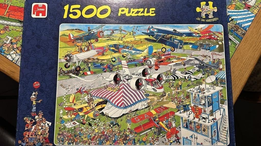Jan van Haasteren puzzel, de vliegshow, Ophalen of Verzenden, 500 t/m 1500 stukjes, Zo goed als nieuw