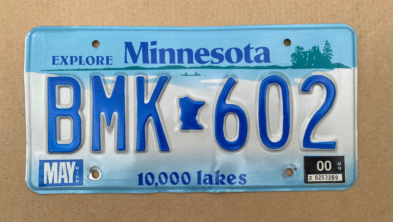 Kentekenplaat USA Minnesota, Verzamelen, Ophalen of Verzenden, Gebruikt, Auto's