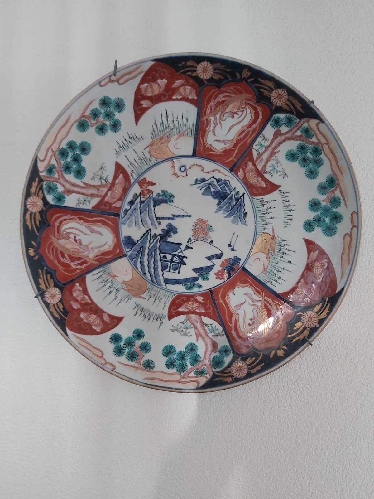 Antiek Imari Bord - Puntgaaf - 42cm, Ophalen of Verzenden