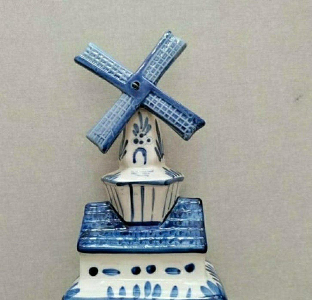 WINDMOLENTJE,Delfts Blauw,Molen,Hand Painted,Holland,water, Ophalen of Verzenden
