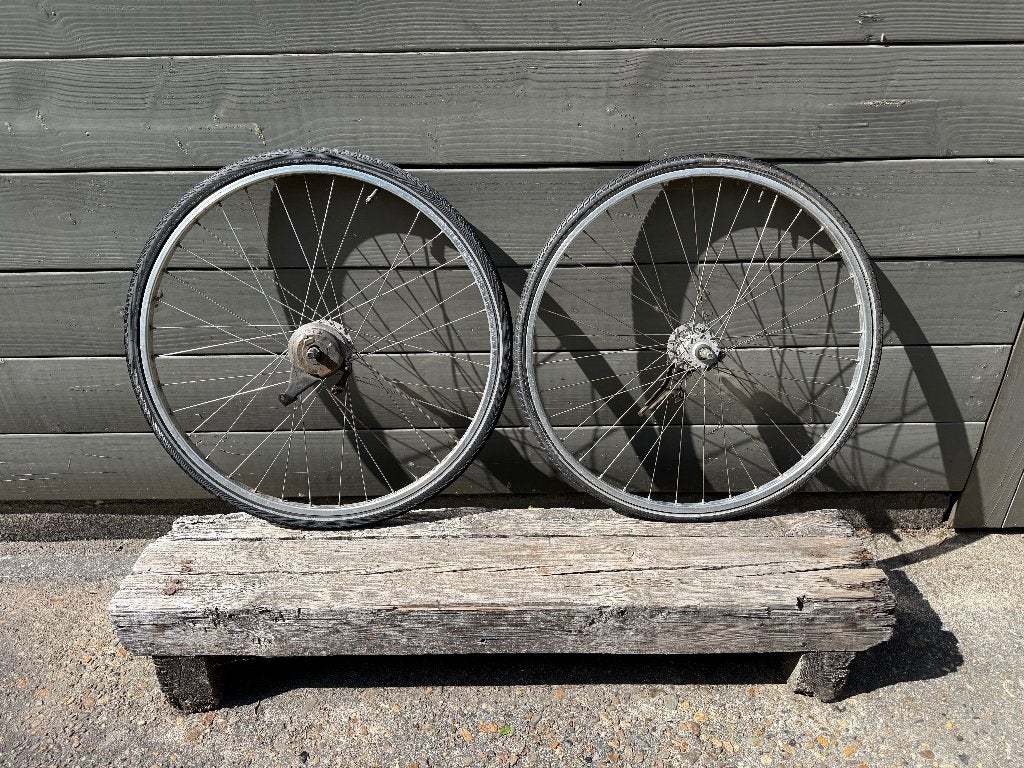 28 inch Aluminium wielen met versnelling en trommelremmen, Ophalen, Remmen, Gebruikt, Shimano Nexus