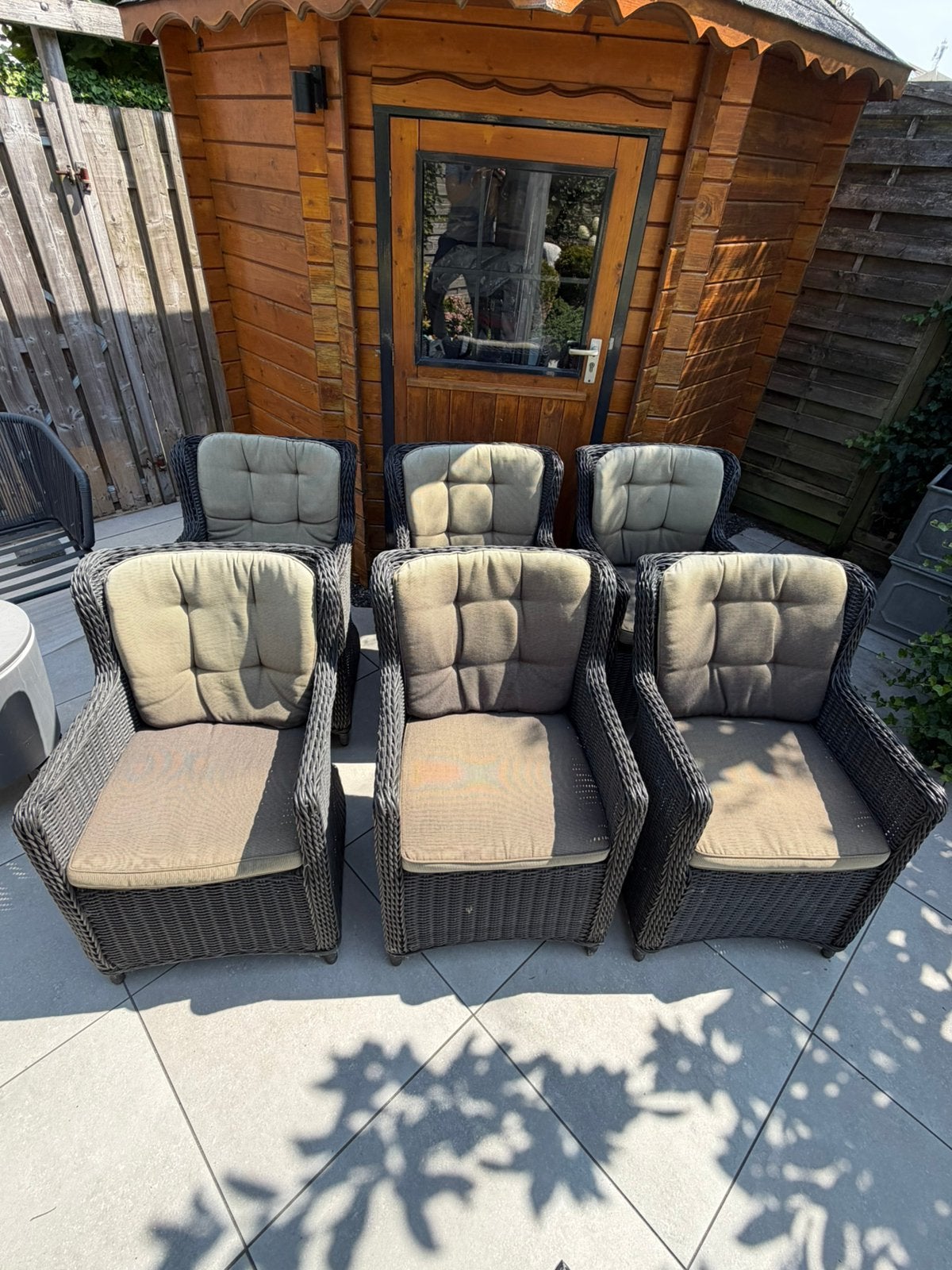 6x Kees Smit Intenso Milano dining tuinstoelen met Kussens, Ophalen, Gebruikt, Wicker