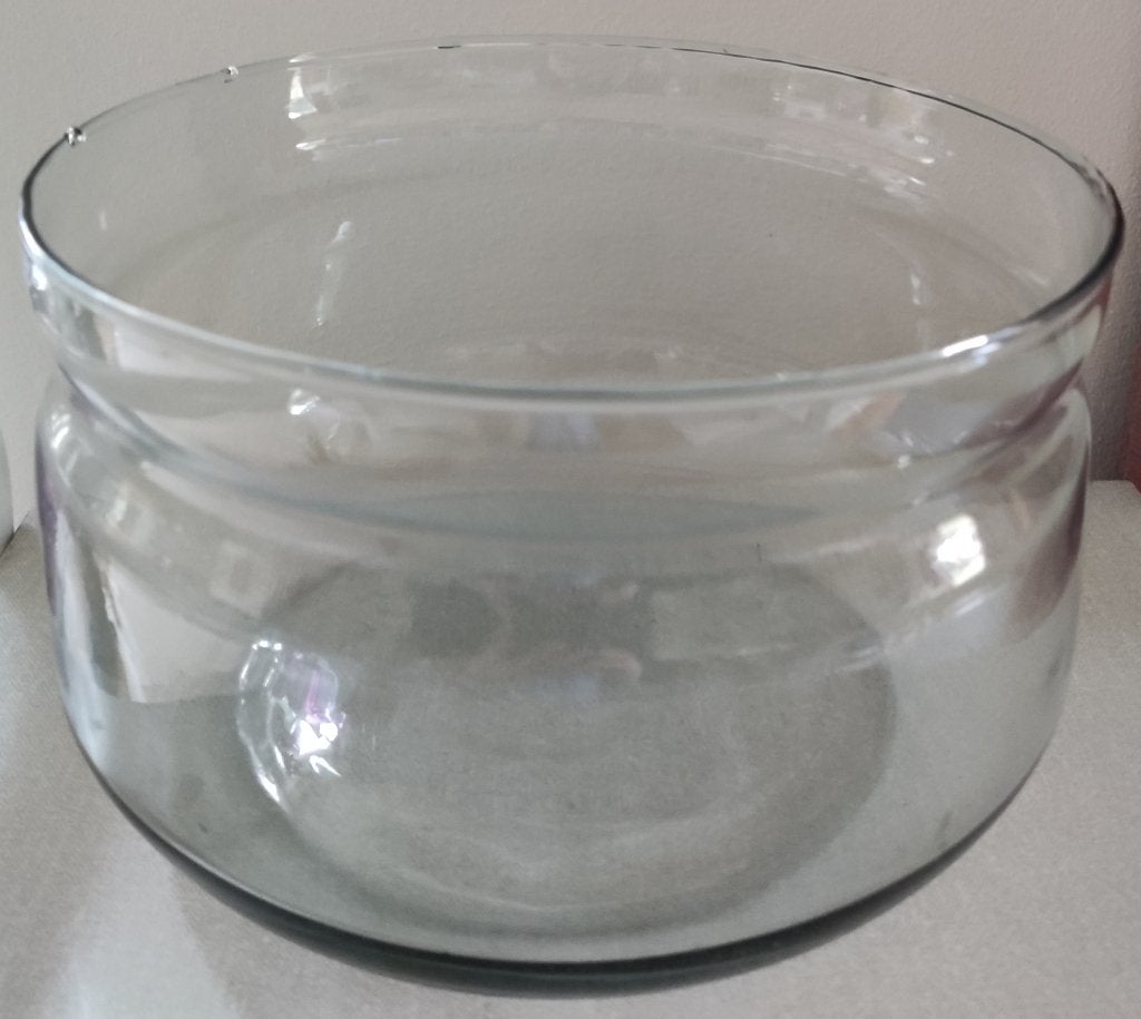 Grote glazen vaas / schaal, Huis en Inrichting, Woonaccessoires | Vazen, Ophalen of Verzenden, Nieuw, Blauw, Glas