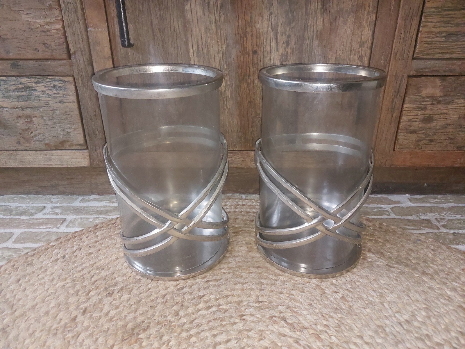 Riviera Maison Greville Hurricane Windlichten (set van 2), Ophalen, Windlicht, Rivièra Maison, Zo goed als nieuw