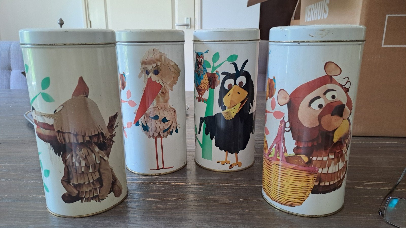Set van 4 Fabeltjeskrant blikken, Antiek en Kunst, Ophalen of Verzenden