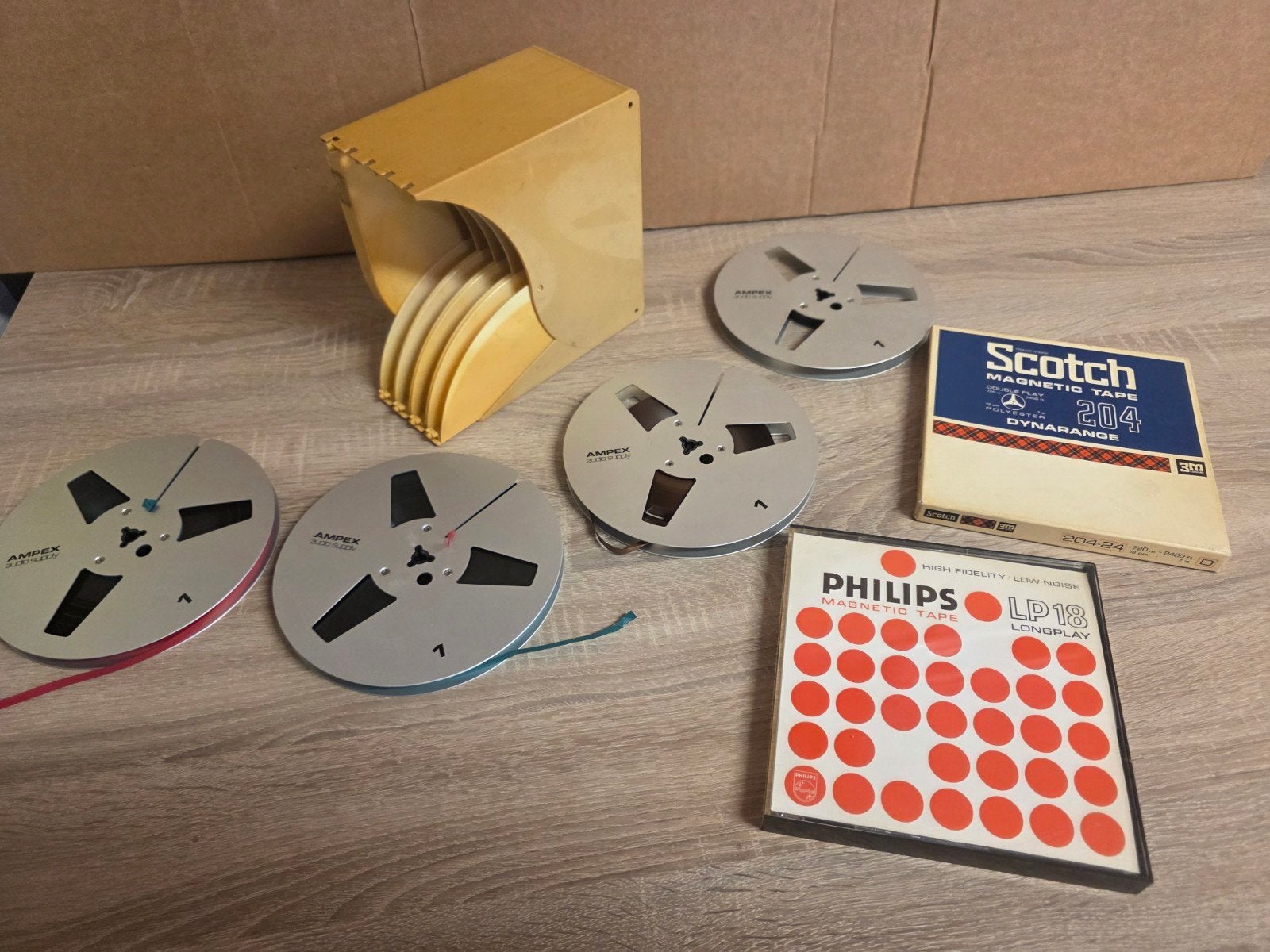 6 aluminium Ampex Scotch Philips banden reel 18cm spoel, Audio, Tv en Foto, Bandrecorders, Ophalen of Verzenden, Onderdeel, Met banden