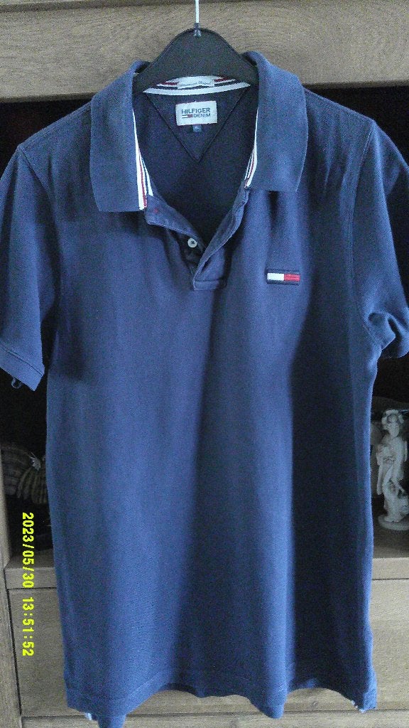 Tommy Hilfiger polo XL, past als L ., Kleding | Heren, Maat 52/54 (L), Blauw, Tommy Hilfiger, Ophalen of Verzenden