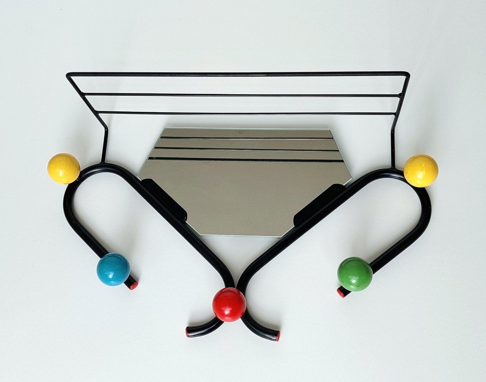 Jaren '50 Modernist Design Kapstok met Spiegel, Ophalen of Verzenden, Huis en Inrichting