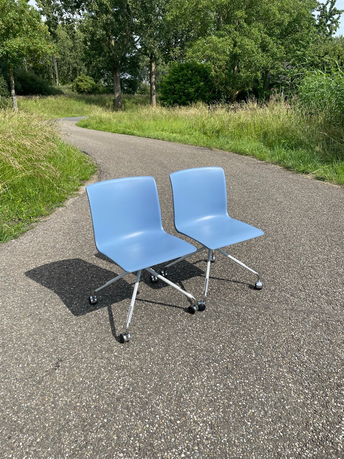 Set van 2 Gispen stoelen - Blauw, Ophalen, Kunststof, Twee, Blauw