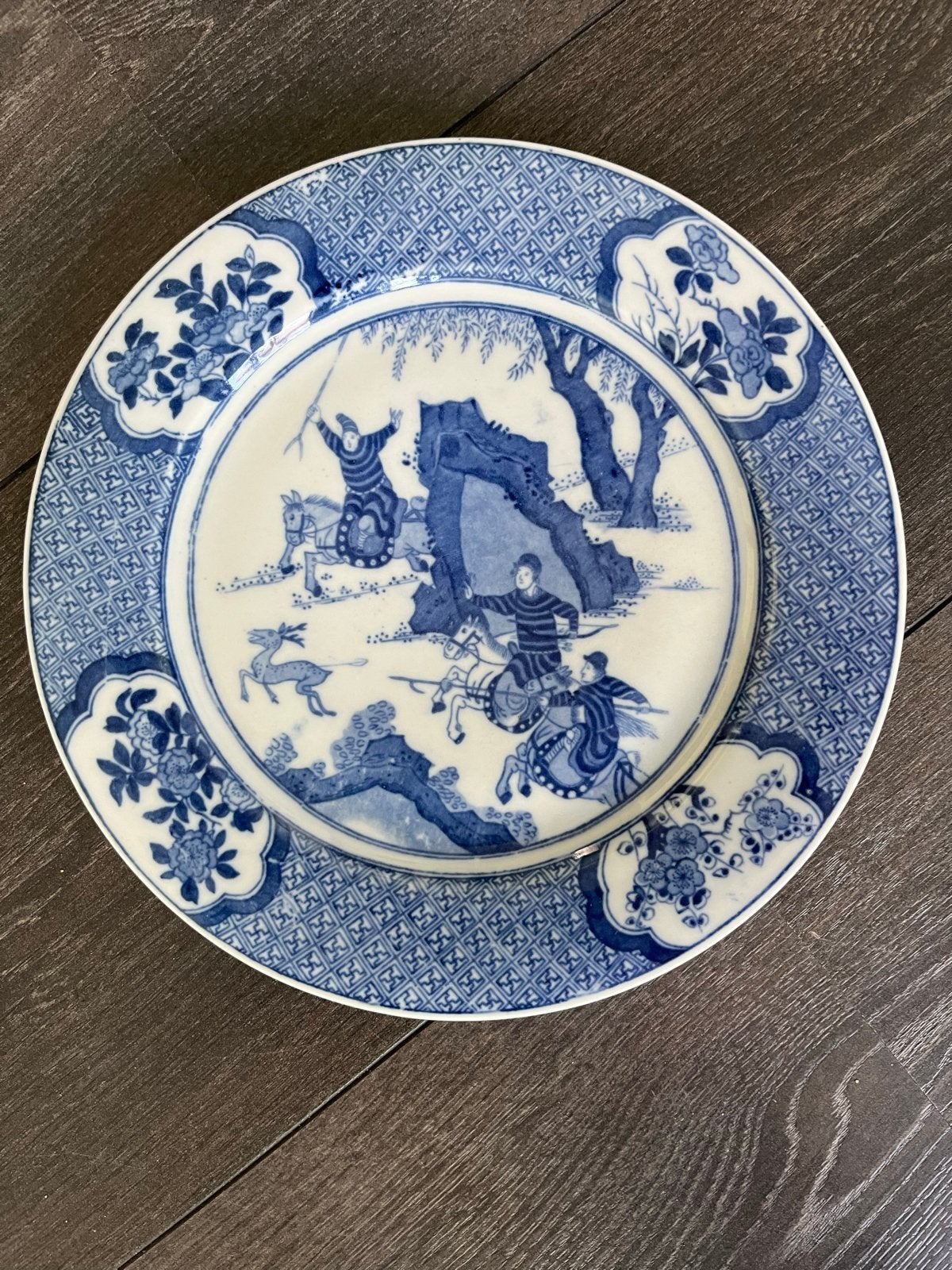 Antiek Petrus Regout Wandbord - Chinees Jachttafereel, Ophalen of Verzenden