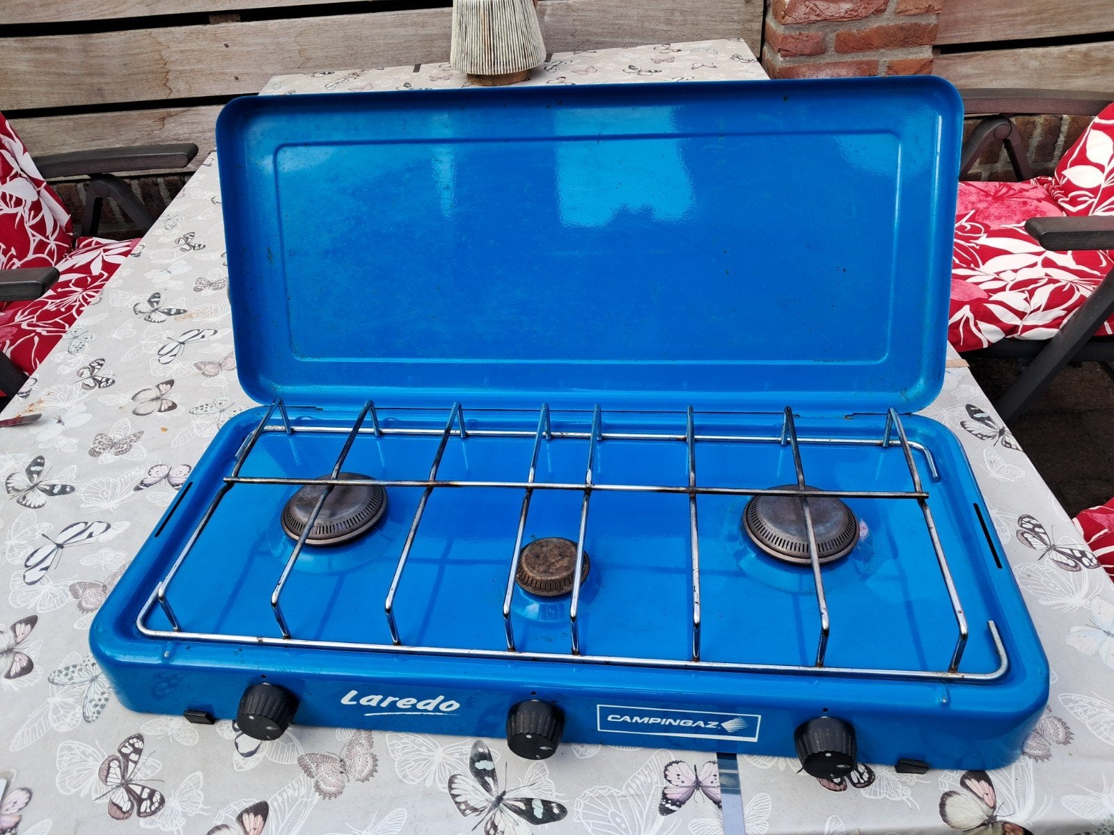 Campingaz Laredo 3-pits gasfornuis, Ophalen of Verzenden, Gebruikt
