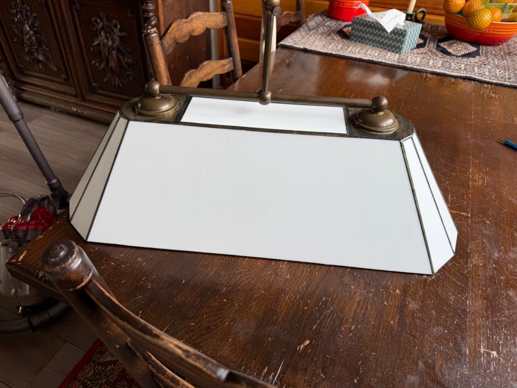 Vintage hanglamp met glas-in-lood look, Ophalen of Verzenden, Zo goed als nieuw