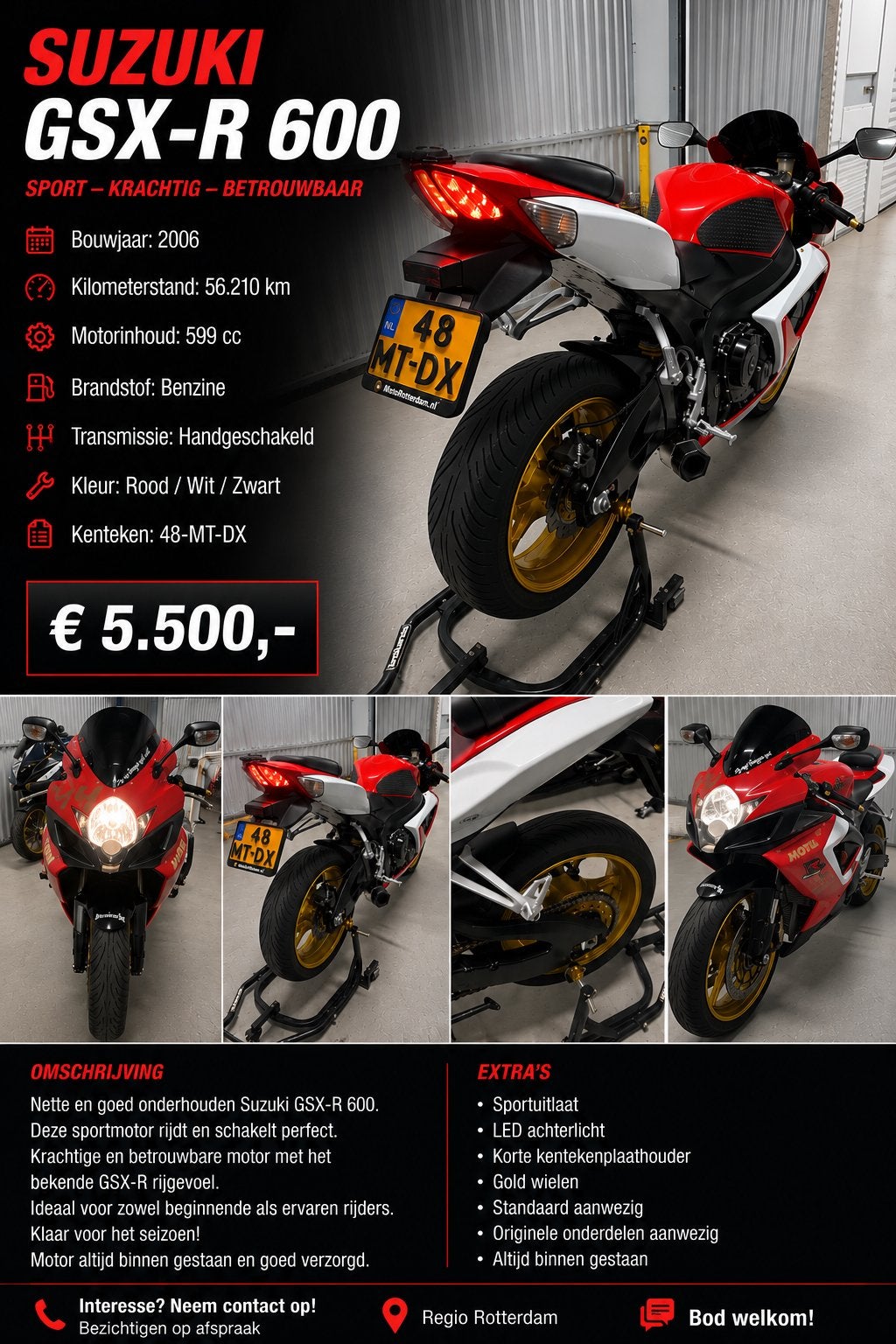 Suzuki GSX-R 600 Sportmotor - Krachtig & Betrouwbaar, Motoren, Motoren | Suzuki, Sportuitlaat, 4 cilinders, Motorrijbewijs A, Gebruikt