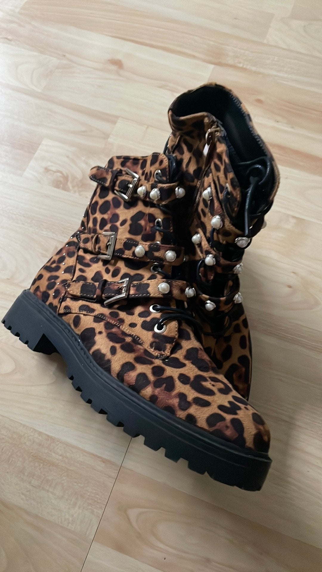 Nieuw panterprint biker boots maat 40, Ophalen of Verzenden, Nieuw, Bruin