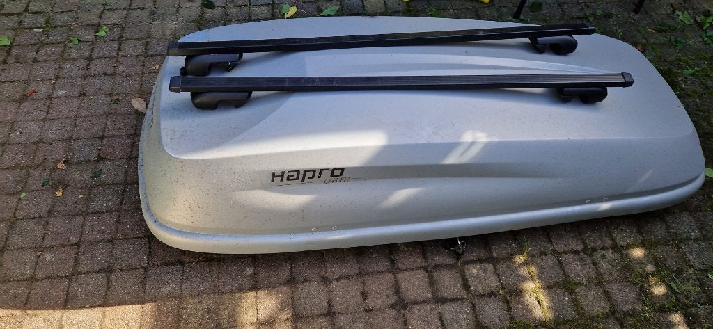 Hapro Carver 5.5 dakkoffer + Hapro dakdragers, Auto diversen, Ophalen, Gebruikt