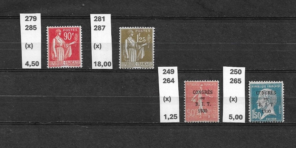 Frankrijk klassiek 1854 / 1927 / 1930, Ophalen of Verzenden, Postfris