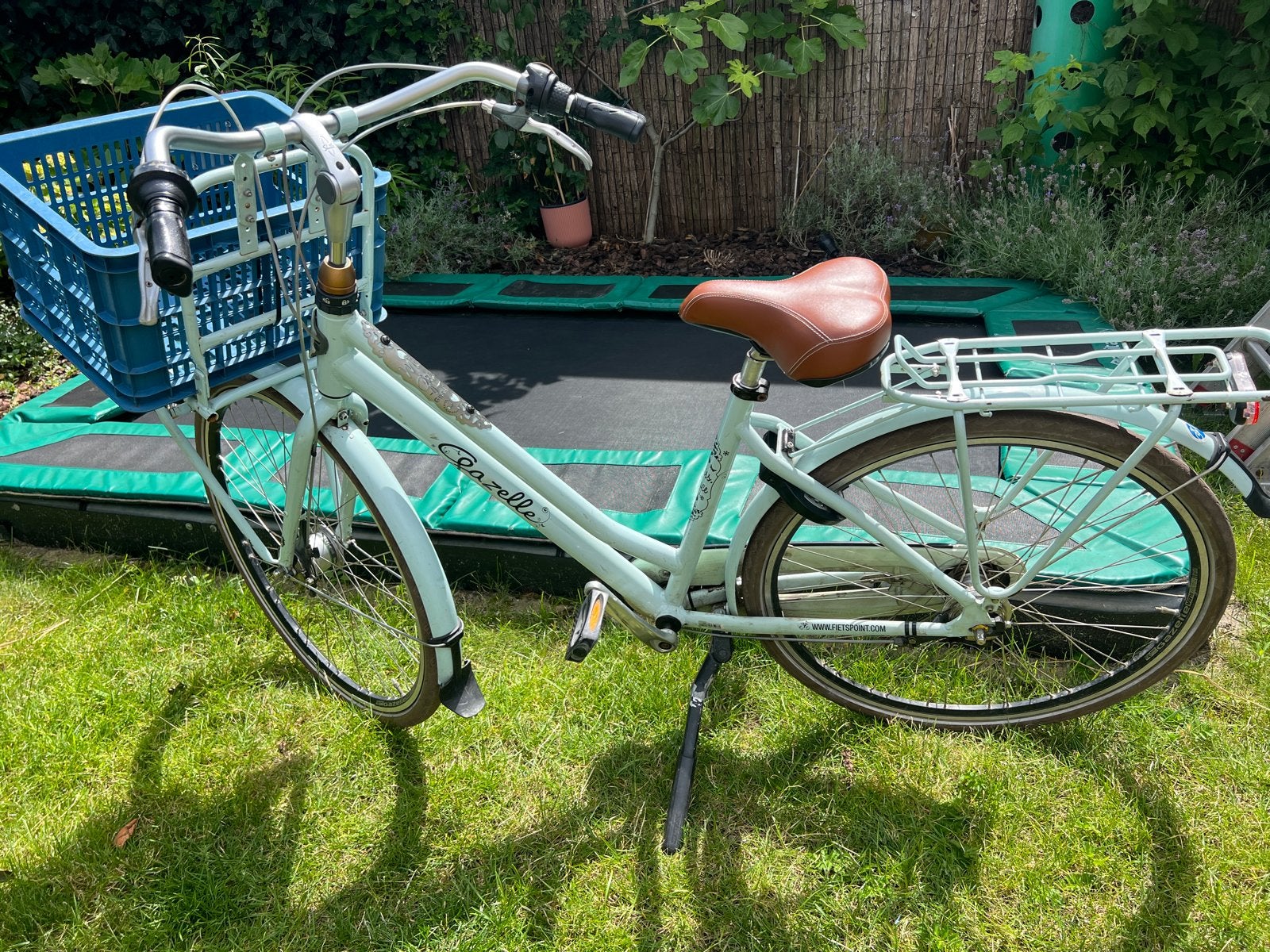 Gazelle Bloom D49 Stadsfiets - Lichtblauw met mand, Ophalen, Gebruikt, 47 tot 50 cm, Versnellingen