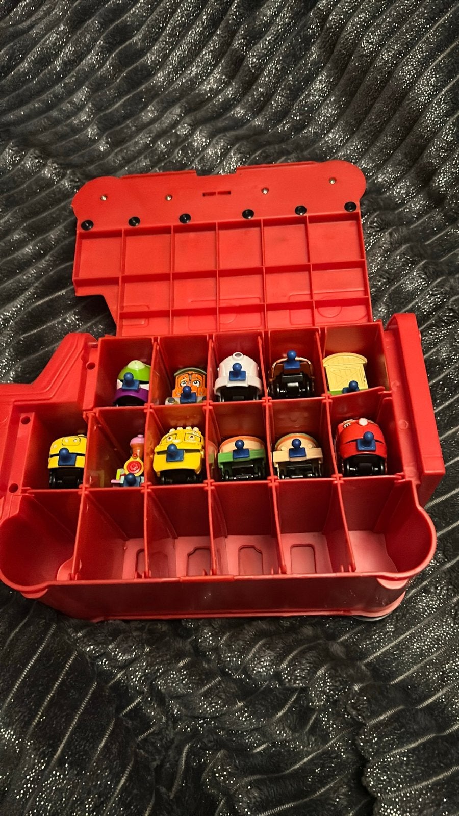 Chuggington treinset met opbergkoffer en treintjes, Ophalen of Verzenden, Gebruikt