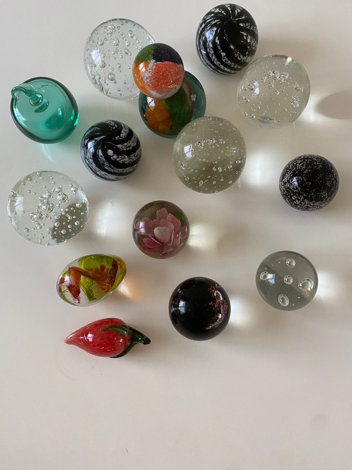 14 x kristal Glazen Presse - papier Glazen ballen, Antiek en Kunst, Ophalen of Verzenden