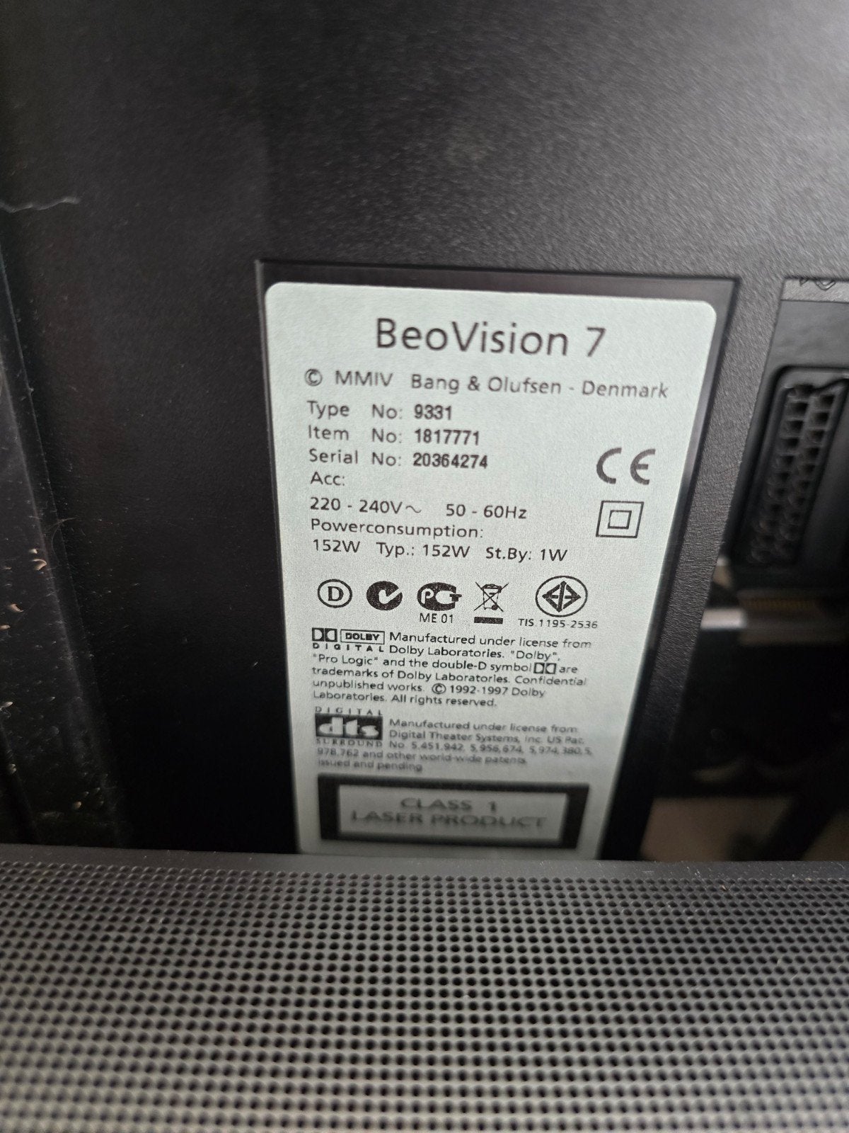 Complete Bang & Olufsen Beovision 7 & Beolab 7 set, Overige systemen, 70 watt of meer, Zo goed als nieuw, Overige spelers