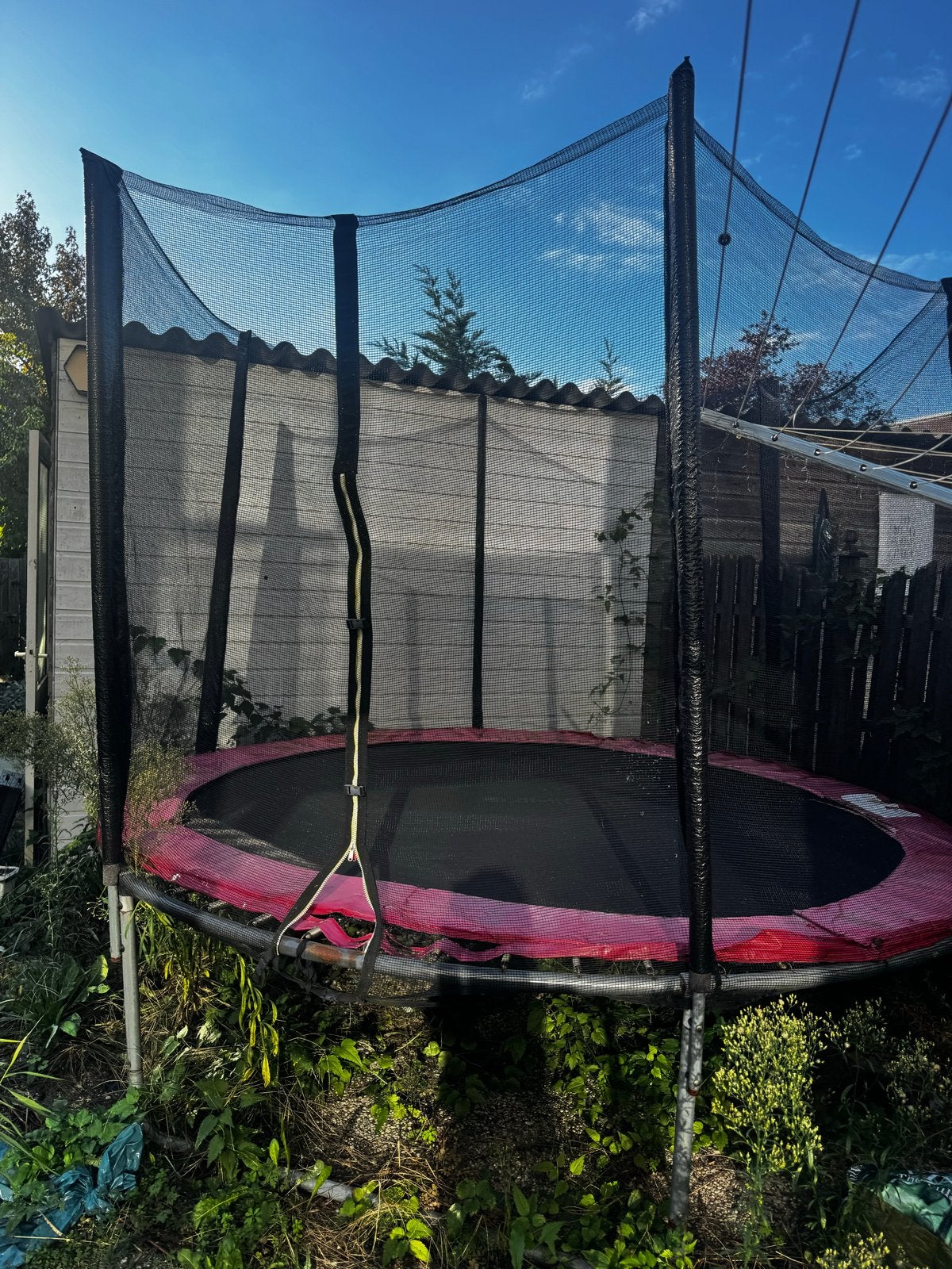 Gratis trampoline met veiligheidsnet - zelf demonteren, Ophalen, Gebruikt