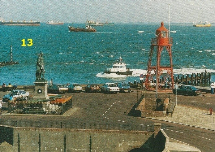 AK Vlissingen Boulevard Reede Vuurbaken Volvo Fiat Opel BMW, Ophalen of Verzenden, 1980 tot heden, Ongelopen, Zeeland