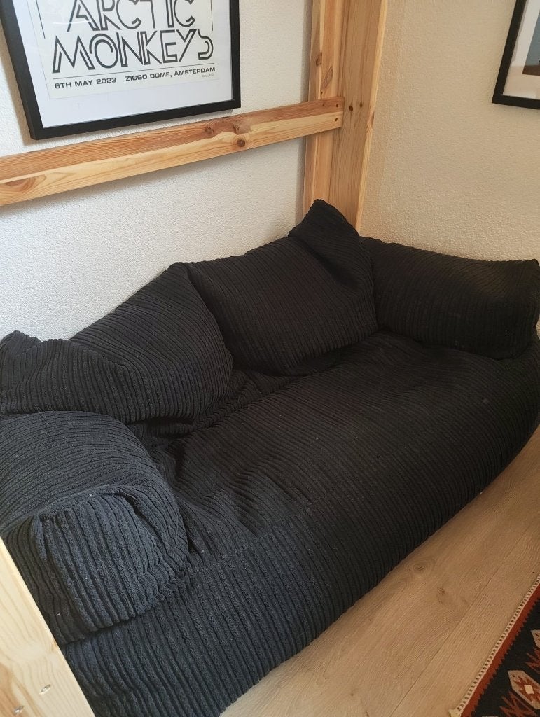Lounge Pug Josephine Zitzak Bank, Huis en Inrichting, Zitzakken, Ophalen, Zo goed als nieuw, Zwart, Zitzak